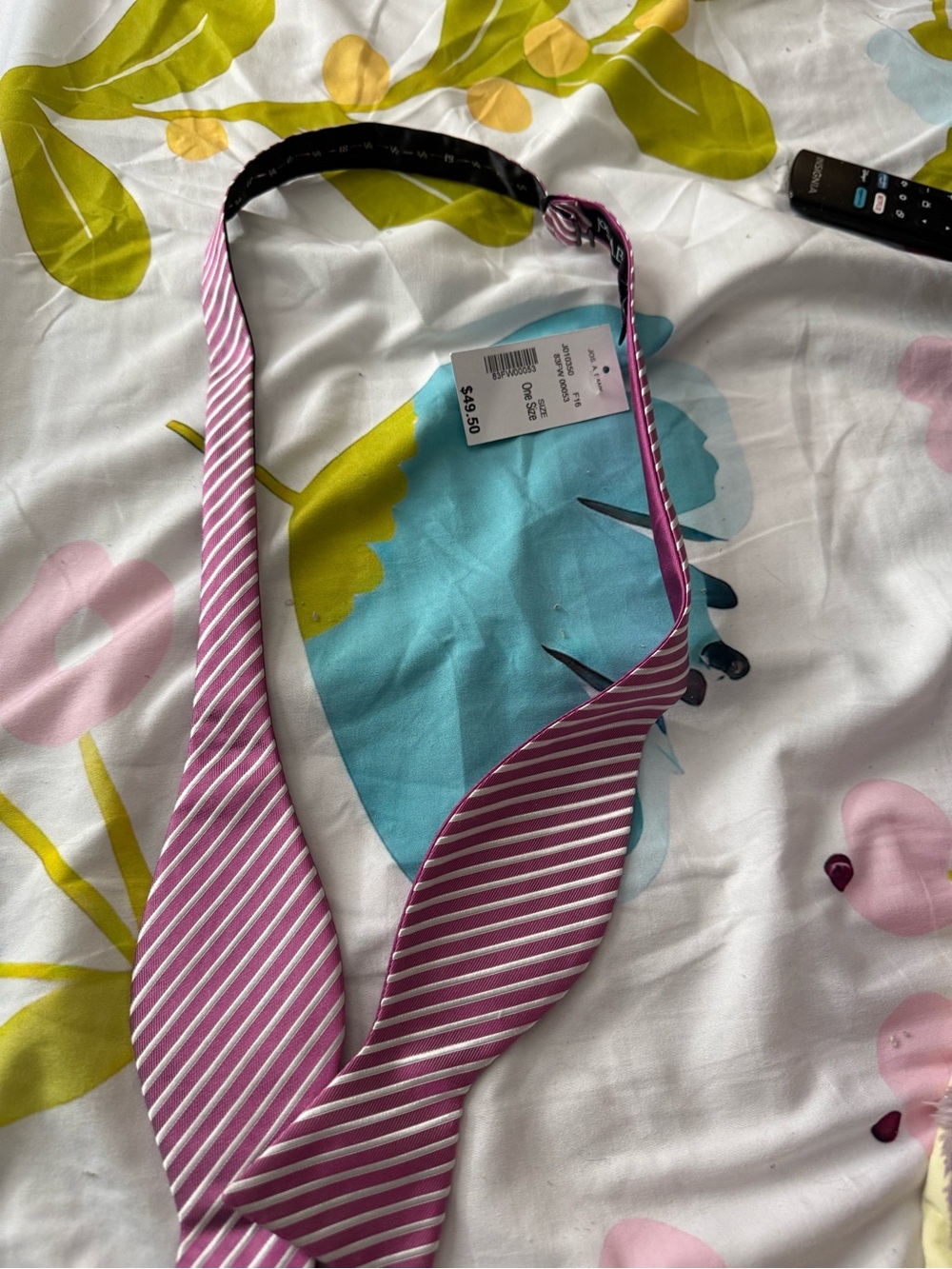Jos. A. Bank Pink Striped Self-Tie Bow Tie